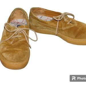 Oliberte Suede Leather Shoes Size 9 Lace Up Brown Tan Sneakers Casual